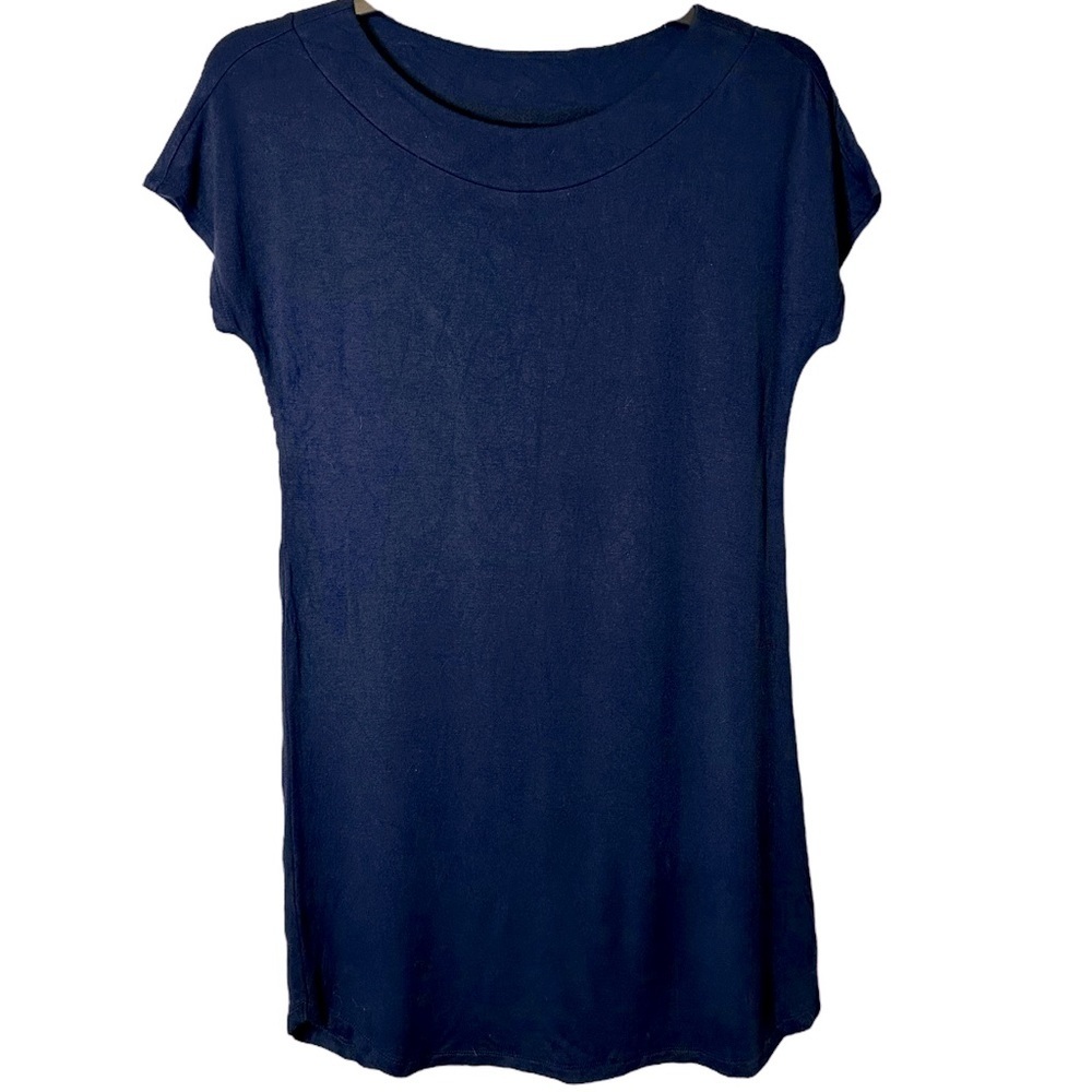 Lou & Grey blue rayon‎ blend T-shirt dress size small 471857